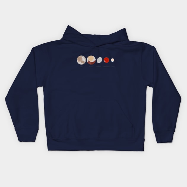 Dwarf planets Kids Hoodie by mrsmauve